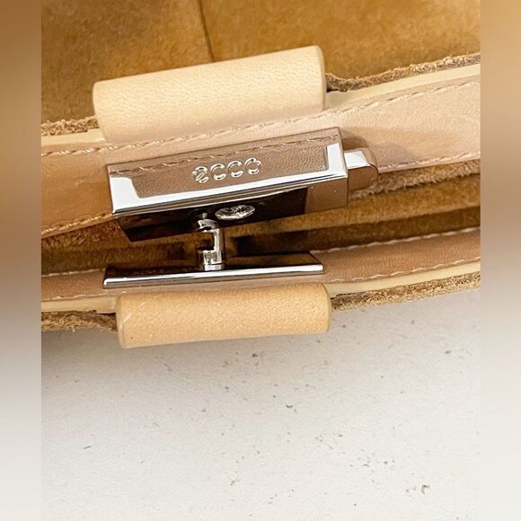 Ecco purse in brown suede Leather Crossbody hobo bucket Bag - Picture 7 of 11